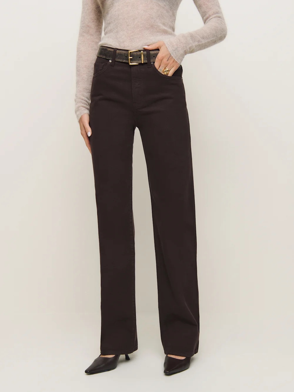 Reformation Val 90s mid-rise jeans in brown